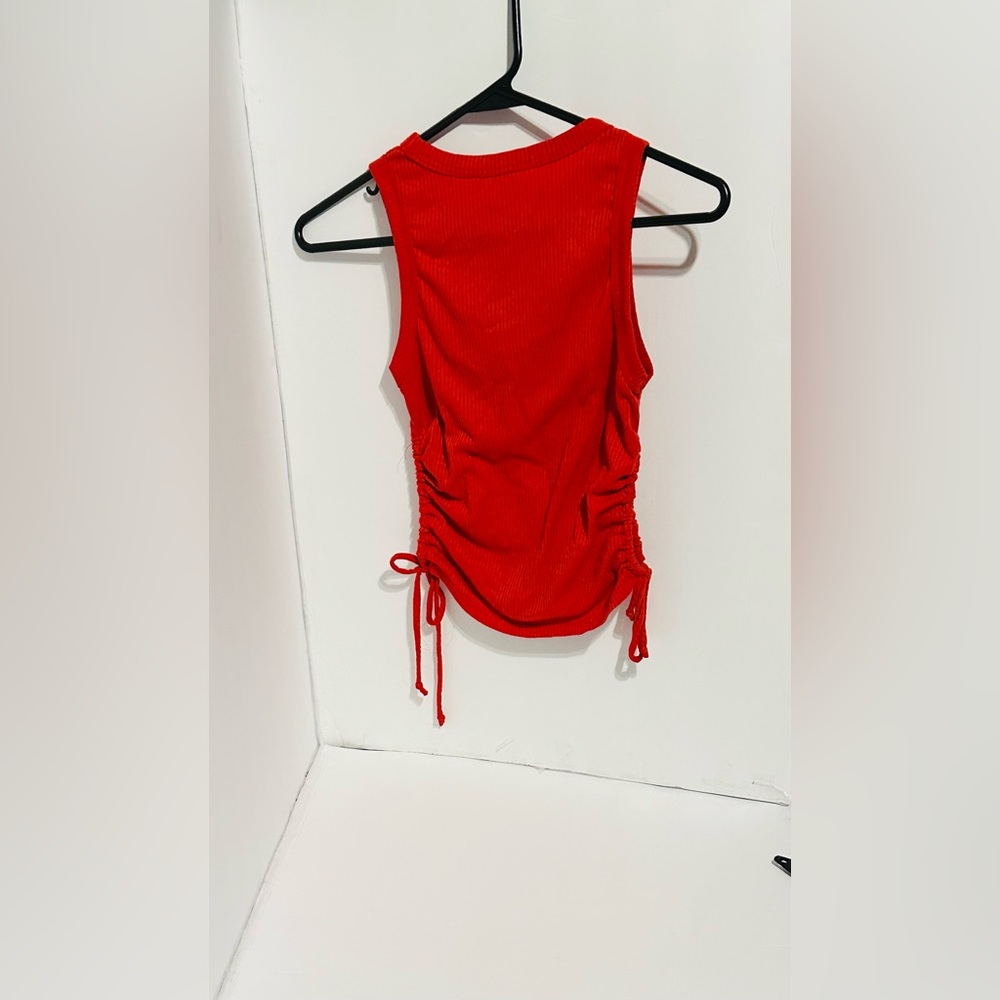 Red juniors tank top